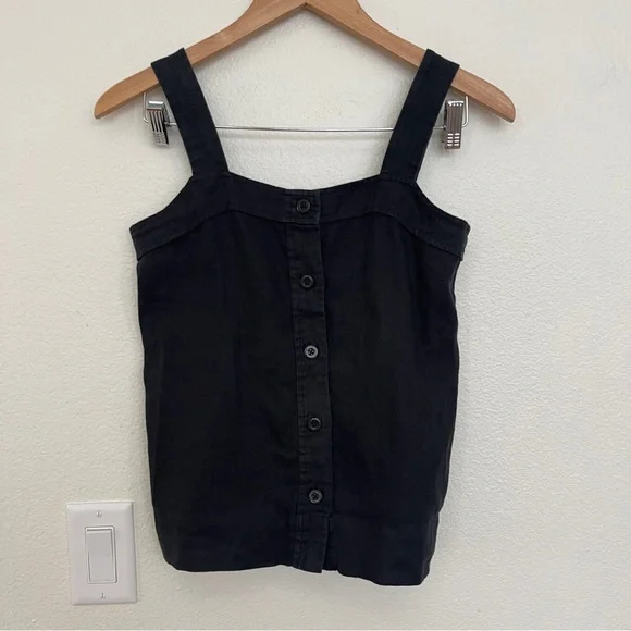 Black Button-Up Women's Top - Picture 2 of 7